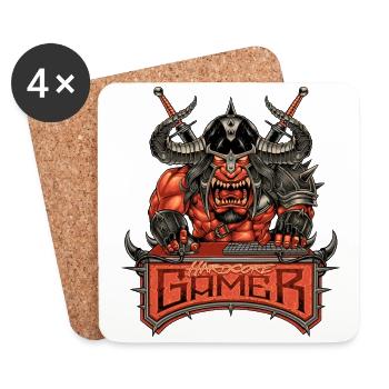 conçoit gamer Nerd MOAB épée diable démon Fighter - Dessous de verre (lot de 4) - blanc - Devant