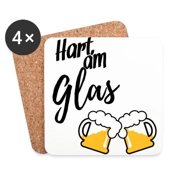 Hart am Glas - Untersetzer (4er-Set) - Weiß - Vorne