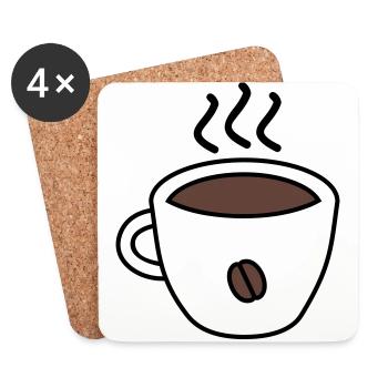 coffee - Coasters (set of 4) - white - Front