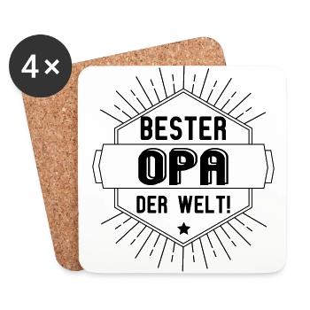 bester Opa der Welt - Untersetzer (4er-Set) - Weiß - Vorne