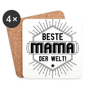 beste Mama der welt - Untersetzer (4er-Set) - Weiß - Vorne