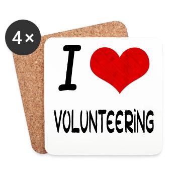 I Love Hobby Present bday VOLUNTEERING - Coasters (set of 4) - white - Front