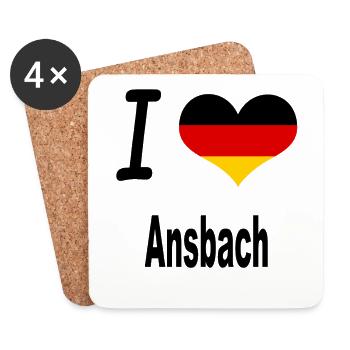 I Love Germany Home Ansbach - Untersetzer (4er-Set) - Weiß - Vorne