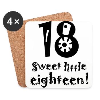 18th birthday sweet little eighteen of age 18 - Coasters (set of 4) - white - Front