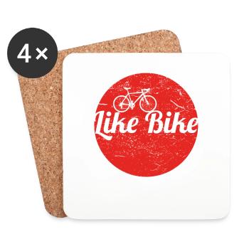 geschenk like bike fahrrad rennrad Cyclist cycling - Untersetzer (4er-Set) - Weiß - Vorne