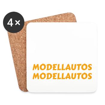 scheisstag geschenk geburtstag Modellautos bauen - Untersetzer (4er-Set) - Weiß - Vorne