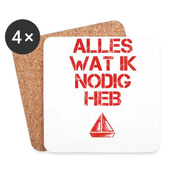 presentje wat ik nodig selgeln segelschiff boat sa - Untersetzer (4er-Set) - Weiß - Vorne