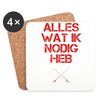 presentje wat ik nodig angler - Untersetzer (4er-Set) - Weiß - Vorne