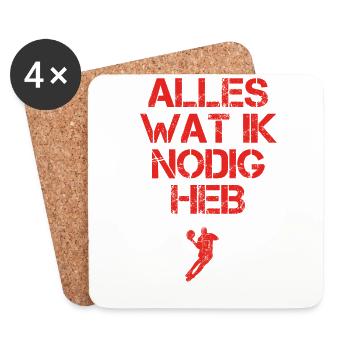 presentje wat ik nodig basketball dunking dunker b - Untersetzer (4er-Set) - Weiß - Vorne