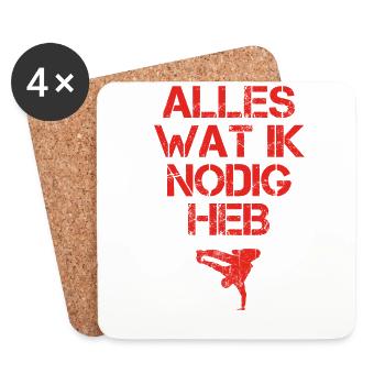 presentje wat ik nodig breakdance bboy breakin - Untersetzer (4er-Set) - Weiß - Vorne