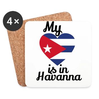 my heart in havanna kuba cuban cuba kubanerin - Untersetzer (4er-Set) - Weiß - Vorne