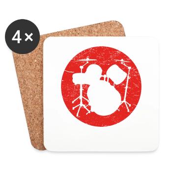 Geschenk DRUMMER SCHLAGZEUG drums - Untersetzer (4er-Set) - Weiß - Vorne