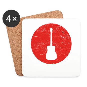Gift guitar guitar acoustic - Coasters (set of 4) - white - Front