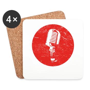 Geschenk MIKROFON MICROFON MIC - Untersetzer (4er-Set) - Weiß - Vorne