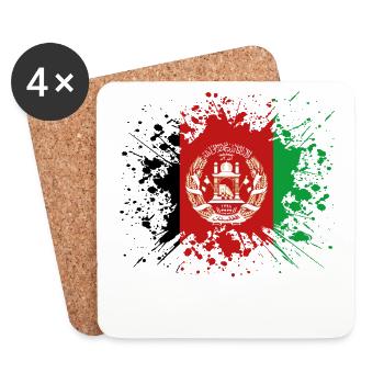 home country roots roots love Afghanistan png - Coasters (set of 4) - white - Front