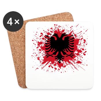 home country roots roots love Albania png - Coasters (set of 4) - white - Front