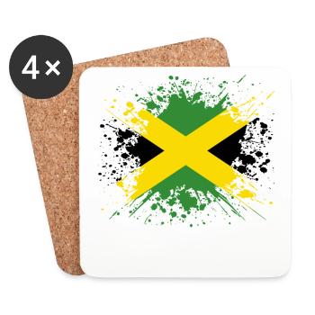 home country roots roots love Jamaica png - Coasters (set of 4) - white - Front