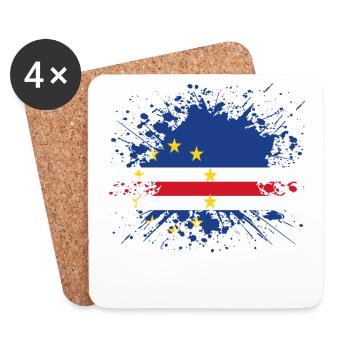 home country roots roots love Cape Verde png - Coasters (set of 4) - white - Front