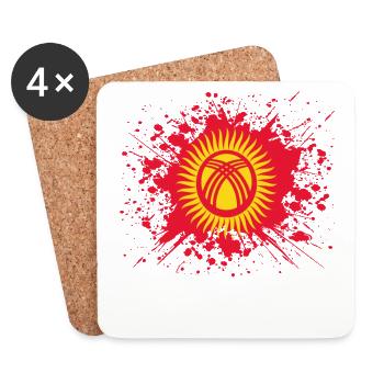 home country roots roots love Kyrgyzstan png - Coasters (set of 4) - white - Front