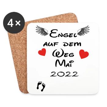 Baby geburt geschenk mama papa weg 2022 Mai - Untersetzer (4er-Set) - Weiß - Vorne