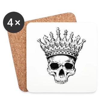 Lourd se trouve la couronne - Dessous de verre (lot de 4) - blanc - Devant