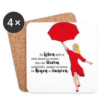 Dancing in the Rain - Untersetzer (4er-Set) - Weiß - Vorne