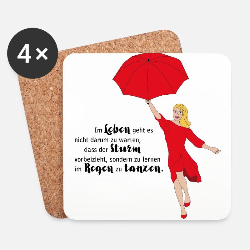 Dancing in the Rain - Untersetzer (4er-Set) - Weiß