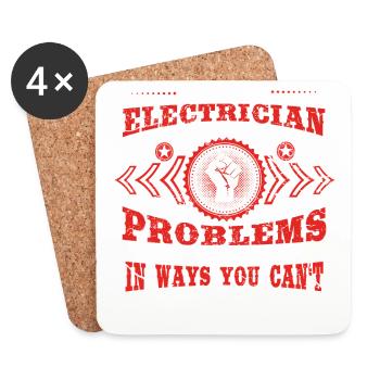 gift solve problems know ELECTRICIAN 1 - Coasters (set of 4) - white - Front