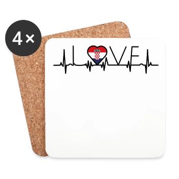 home roots heart love home Croatia - Coasters (set of 4) - white - Front