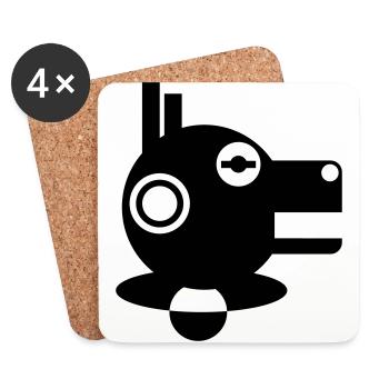 Aliencow - Dessous de verre (lot de 4) - blanc - Devant