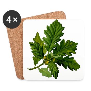 herbes thym romarin persil origan aneth - Dessous de verre (lot de 4) - blanc - Devant
