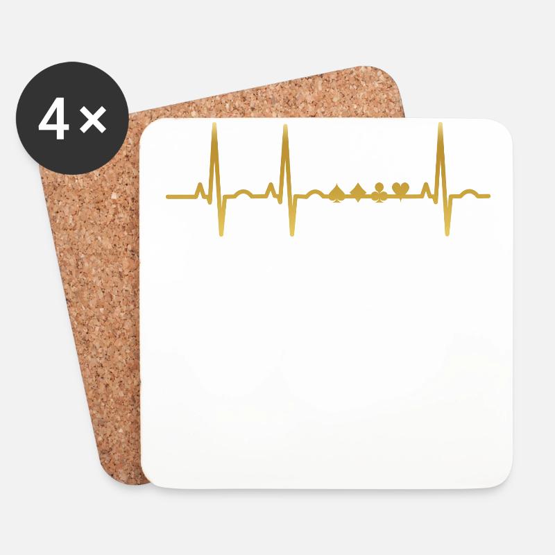 evolution ekg heartbeat poker pokern - Untersetzer (4er-Set) - Weiß