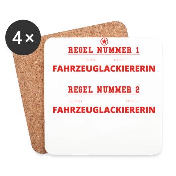 GESCHENK REGEL HAT RECHT Fahrzeuglackiererin - Untersetzer (4er-Set) - Weiß - Vorne