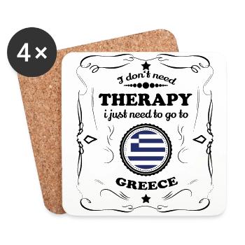 DON T NEED THERAPY GO GREECE - Coasters (set of 4) - white - Front