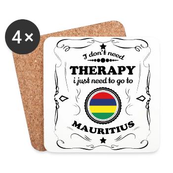 DON T NEED THERAPY GO MAURITIUS - Coasters (set of 4) - white - Front