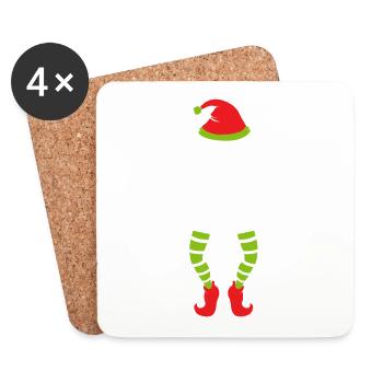 Je suis un grand cadeau Elf / Noël X-Mas - Dessous de verre (lot de 4) - blanc - Devant