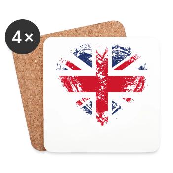 HOME ROOTS COUNTRY LOVE GIFT England - Untersetzer (4er-Set) - Weiß - Vorne