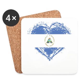 HOME ROOTS COUNTRY LOVE GIFT Nicaragua - Coasters (set of 4) - white - Front