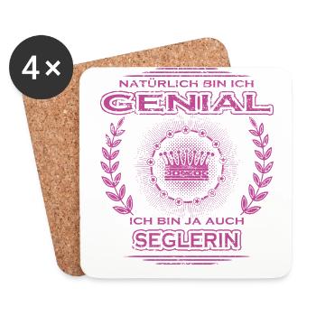 Geschenk Genial ich bin meisterin Seglerin - Untersetzer (4er-Set) - Weiß - Vorne