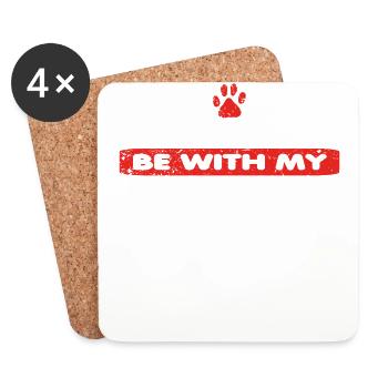 Hund dog love rather bei my PLOTT HOUND - Untersetzer (4er-Set) - Weiß - Vorne