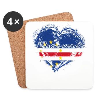 HOME ROOTS COUNTRY GIFT LOVE Cape verde - Coasters (set of 4) - white - Front