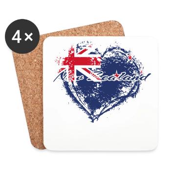 PAYS CADEAU ROOTS AMOUR Nouvelle-Zélande - Dessous de verre (lot de 4) - blanc - Devant