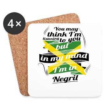 LOCATION DE VACANCES DE VOYAGE RACINES jamaïcains en Jamaïque Negril - Dessous de verre (lot de 4) - blanc - Devant