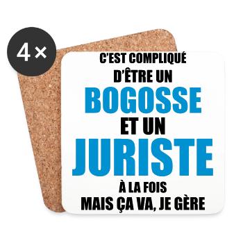compliqué d'être un bogosse et un juriste - Dessous de verre (lot de 4) - blanc - Devant