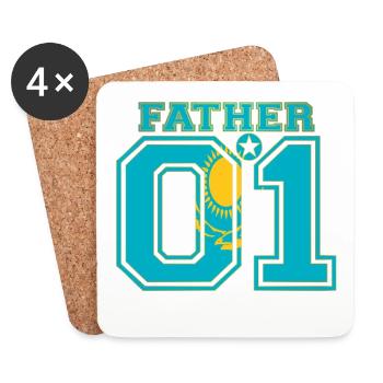Father papa vater 01 Kasachstan - Untersetzer (4er-Set) - Weiß - Vorne