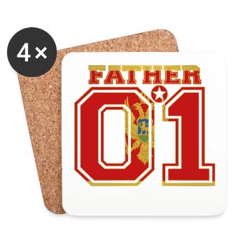 Father dad father 01 Montenegro - Coasters (set of 4) - white - Front