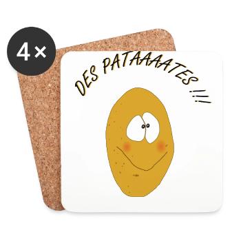 pataaaaates - Dessous de verre (lot de 4) - blanc - Devant