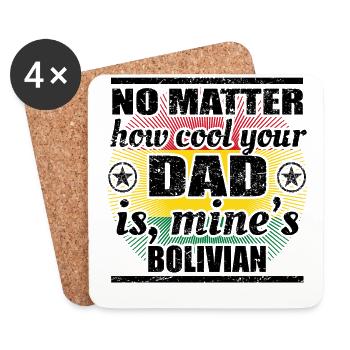 no matter dad cool vater gift Bolivien png - Untersetzer (4er-Set) - Weiß - Vorne