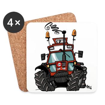 0264 tractor braun 90 90 - Untersetzer (4er-Set) - Weiß - Vorne
