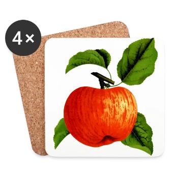 Apple Apple Veggie Fruit Fruits Tree Tree3 - Coasters (set of 4) - white - Front
